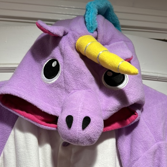 Large purple unicorn onesie, with hooded face and a tail. - Picture 2 of 3